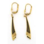 14ct yellow gold drop earrings