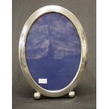 Large sterling silver oval photo frame