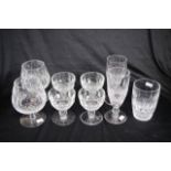 Group nine various Waterford 'Colleen' glasses