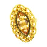 Citrine and 18ct yellow gold ring
