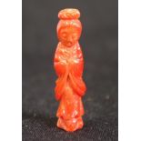 Chinese miniature carved coral figure