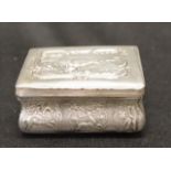 Hallmarked continental sterling silver trinket box