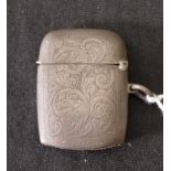 George V sterling silver vesta case