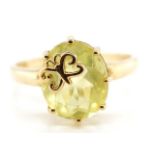 Citrine and 9ct gold butterfly ring