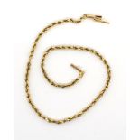 14ct Yellow gold rope twist anklet/ bracelet