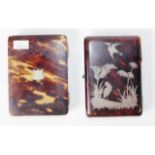 Two antique tortoiseshell card cases