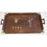 Chinese silver inlaid tray