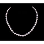 Silver Akoya pearl necklace