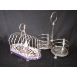 Vintage English silver plate toast rack
