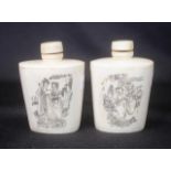 Pair Chinese bone snuff bottles