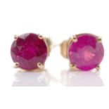 Ruby and 10ct yellow gold stud earrings