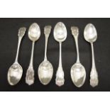 Victorian set six sterling silver teaspoons