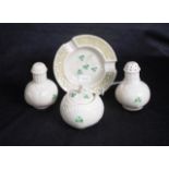 Three piece Belleek condiment set