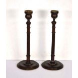 Pair of vintage timber candlesticks