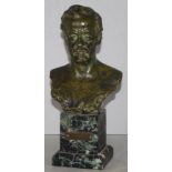 Antique bronze bust of Louis Pasteur