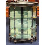 Antique French ebonised gilt wood corner cabinet