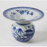 Antique Chinese blue & white spittoon