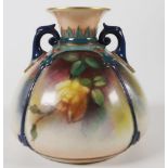 Royal Worcester Hadley twin handle posy vase