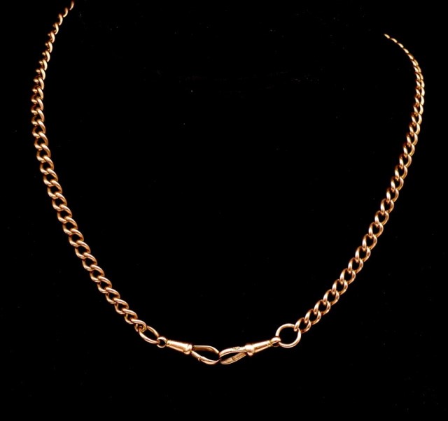 Antique 9ct rose gold fob chain and t-bar - Image 6 of 6