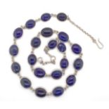 Delicate lapis lazuli bead necklace