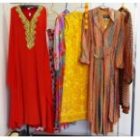 Six various vintage ladies dresses