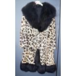 Good leopard skin & fox full length coat