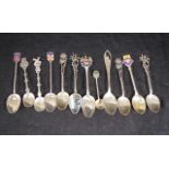 Twelve silver souvenir coffee spoons