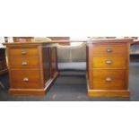 Vintage pedestal partner's desk