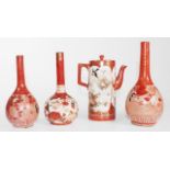 Three Japanese Kutani vases