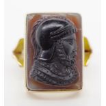 George V intaglio and 18ct yellow gold ring