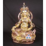 Oriental brass Aparimita Amitayus Buddha figure