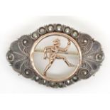 Antique silver and gilt brooch