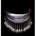 Tribal silver collar necklace