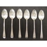 Victorian set six sterling silver teaspoons