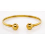 18ct yellow gold torque bangle