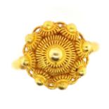 14ct yellow gold cannetille ring