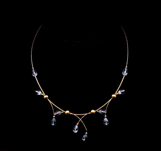 14ct yellow gold and topaz choker necklace