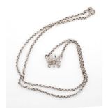 9ct white gold butterfly pendant and chain