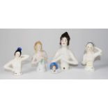 Five various German half dolls