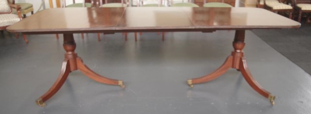 Regency style pedestal extension table