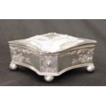 Continental silver lidded trinket box