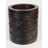 Good Chinese carved Zitan brush pot