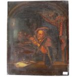 Gerrit Dou, After "Quill Maker" painting on tin