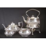 Good four piece silver plate teaset