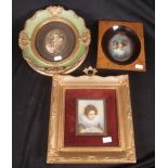 Three decorative framed portrait miniatures