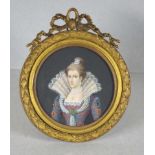 Antique French gilt framed portrait miniature