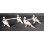 Pair of silver plate bird figural knife rests