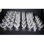 Thirty nine various Stuart cut crystal glasses