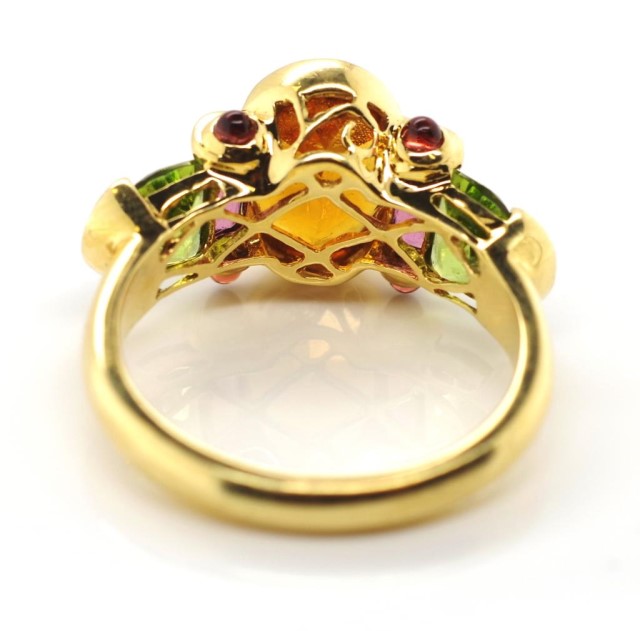 18ct yellow gold multi gem ring - Image 4 of 5