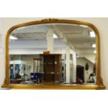Large gilt framed mantle mirror